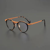 Qin Acetate Titanium Glasses Frame Round Frames Southood Tortoiseshell Orange